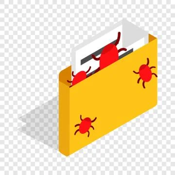 Infected email isometric icon Stock Illustration