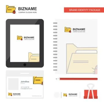 Infected folder  Business Logo, Tab App, Diary PVC Employee Card and USB Bran Illustrazione stock