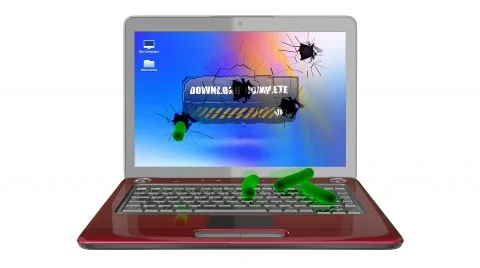 Infected laptop  Video stock 686757
