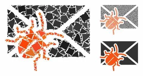 Infected mail Composition Icon of Humpy Parts Illustrazione stock