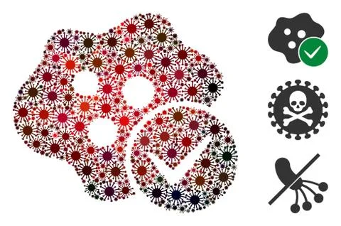 Infected Mosaic of CoronaVirus Elements Stock Illustration