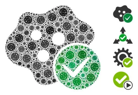 Infected Mosaic of Covid Virus Elements 스톡 일러스트