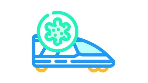 Infected train color icon animation 스톡 동영상 166834023
