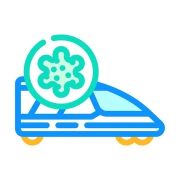 Infected train color icon vector illustration Stock Illustration