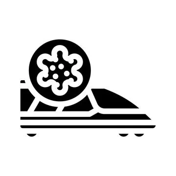 Infected train glyph icon vector illustration Illustrazione stock