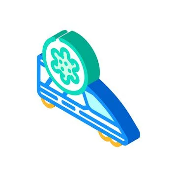 Infected train isometric icon vector illustration Stock Illustration