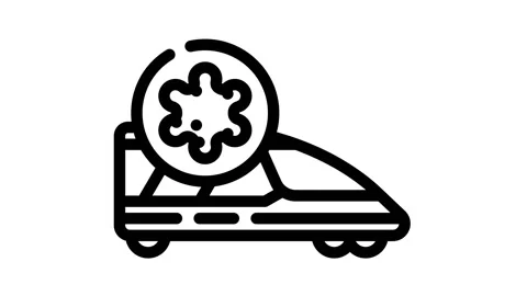 Infected train line icon animation Stock Footage 166825836