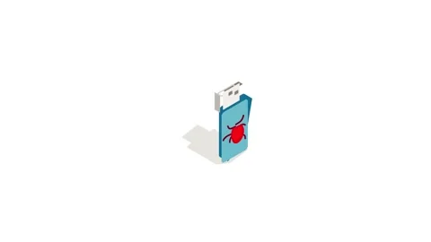 Infected USB flash drive icon animation Stock Footage 161247787