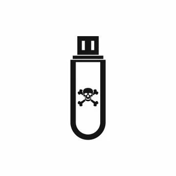 Infected USB flash drive icon, simple style イラスト素材