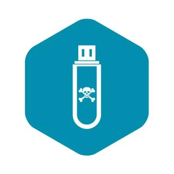 Infected USB flash drive icon, simple style イラスト素材