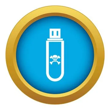 Infected USB flash drive icon blue vector isolated イラスト素材