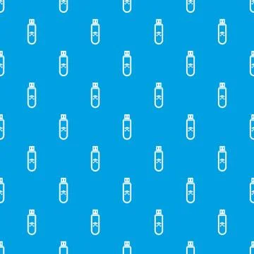 Infected USB flash drive pattern seamless blue Stock Illustration