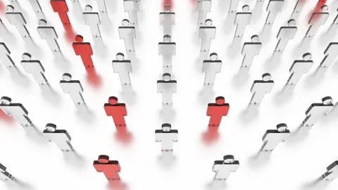 Infected by the virus. The camera observes the movement of transparent Stock Footage 128256469