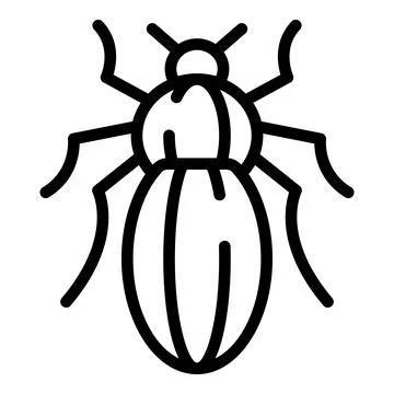 Infection bug icon, outline style Illustrazione stock