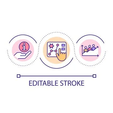 Infection cases analysis and report loop concept icon Stock Illustration