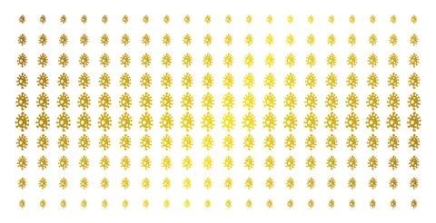 Infection Cell Gold Halftone Pattern Stock Illustration