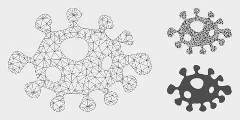 Infection Cell Vector Mesh 2D Model and Triangle Mosaic Icon Stock Illustration