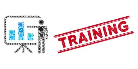 Infection Collage Bar Chart Presentation Icon and Scratched Training Stamp with Stock Illustration