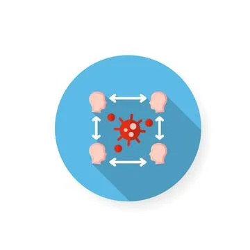 Infection cycle flat icon Stock Illustration