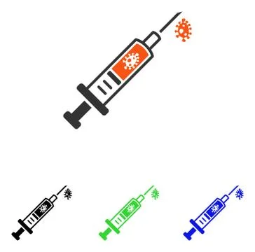 Infection Injection Flat Vector Icon Stock Illustration
