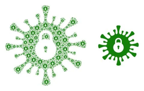 Infection Lockdown Composition of Infection Lockdown Items and Original Icon Stock Illustration