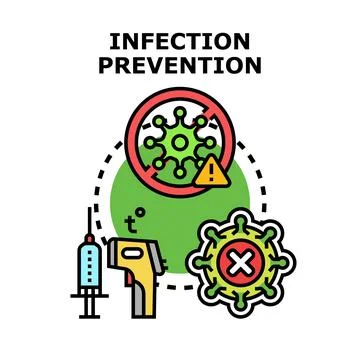 Infection prevention concept with virus control and vaccination Stock Illustration