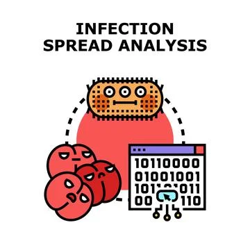 Infection spread analysis and data tracking concept Stock Illustration