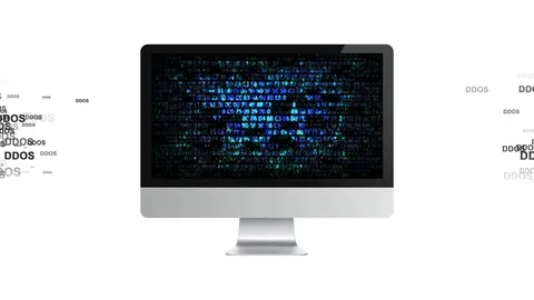 Infection trojan, virus attacks on computer. Hackers on the Internet. DDOS Stock Footage 70415557
