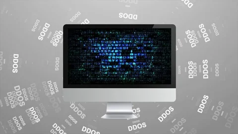 Infection trojan, virus attacks on computer. Hackers on the Internet. DDOS Stock Footage 70416061
