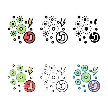 Infection variations digestion system color icon vector Stock Illustration