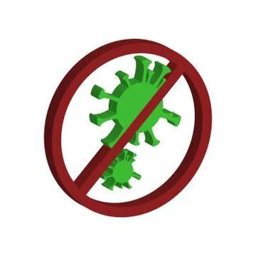 Infection virus 3d icon vector symbol Stock Illustration