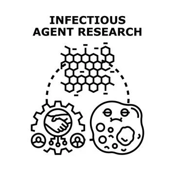 Infectious agent research identifying analyzing disease causing pathogens Stock Illustration