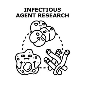 Infectious agent research identifying various pathogens Stock Illustration