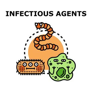 Infectious agents causing disease and spreading germs Stock Illustration
