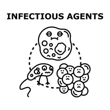 Infectious agents causing disease and health problems Stock Illustration