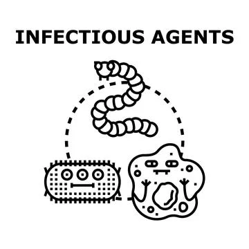 Infectious agents causing disease and spreading germs Stock Illustration