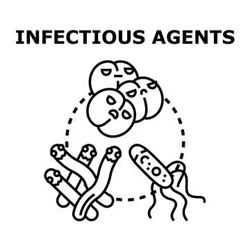 Infectious agents vector with bacteria and viruses Stock Illustration