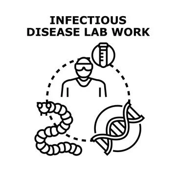 Infectious disease lab work concept illustrating scientific research Stock Illustration