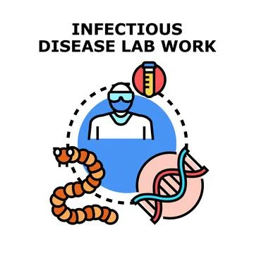 Infectious disease lab work concept illustrating scientific research 스톡 일러스트