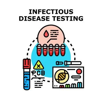 Infectious disease medical testing concept for human health Stock Illustration