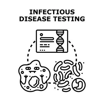 Infectious disease testing identifying microbes and bacteria Illustrazione stock