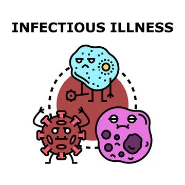 Infectious illness concept with disease causing microbes 스톡 일러스트