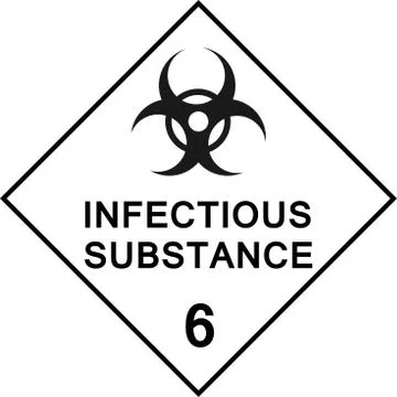 Infectious substances caution sign. 스톡 일러스트