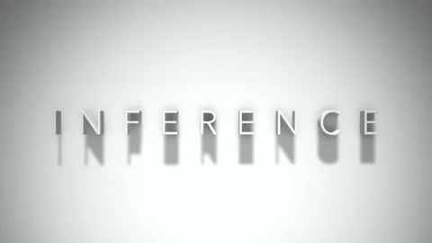 Inference 3D title animation with shadows on a white background Stock Footage 296516084