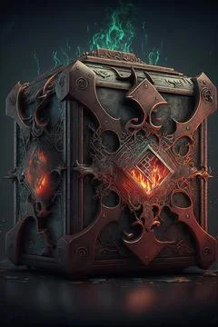 Infernal puzzle box Stock Illustration