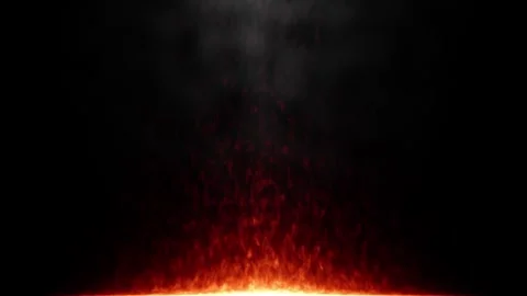 Infernal Red Flame From Bottom Of Screen Bursting Vertical Loop Stock Footage 260286465