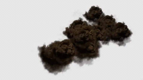Inferno burst red fire flame at the left of the screen with gray smoke Isolated Stock Footage 149287595