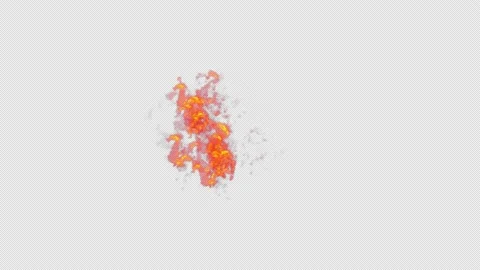 Inferno burst red small fire flame in the center of the screen Isolated Stock Footage 149659652