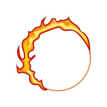Inferno circle fire cartoon vector illustration Stock Illustration