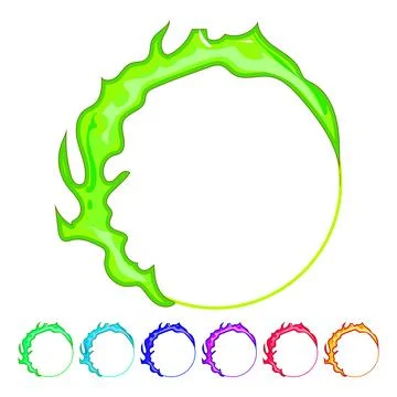 Inferno circle fire cartoon vector graphic Stock Illustration